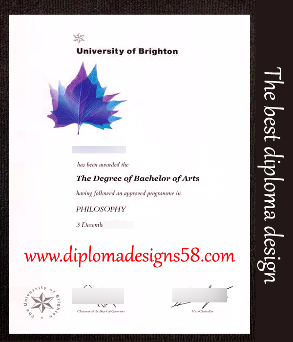 Fake diploma from the University of Brighton.  Fake certificate from the University of Brighton