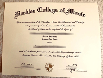 Buy Berklee College of Music fake diplomas of the best web site at diplomadesigns58.com.