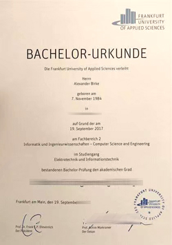 Buy a fake degree from Frankfurt University of Applied Sciences in Germany.