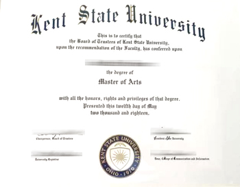 How much does a fake diploma from Kent State University cost?