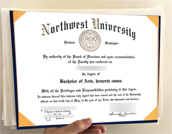 Look online for fake copies of northwestern university diplomas.