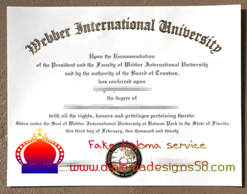 A reliable website for buying fake diplomas from Webber International University.