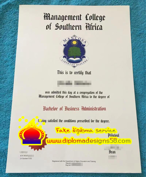 Buy fake diplomas from the Management College of Southern Africa.