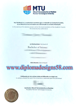 Buy the original version of a fake Munster Technological University diploma.